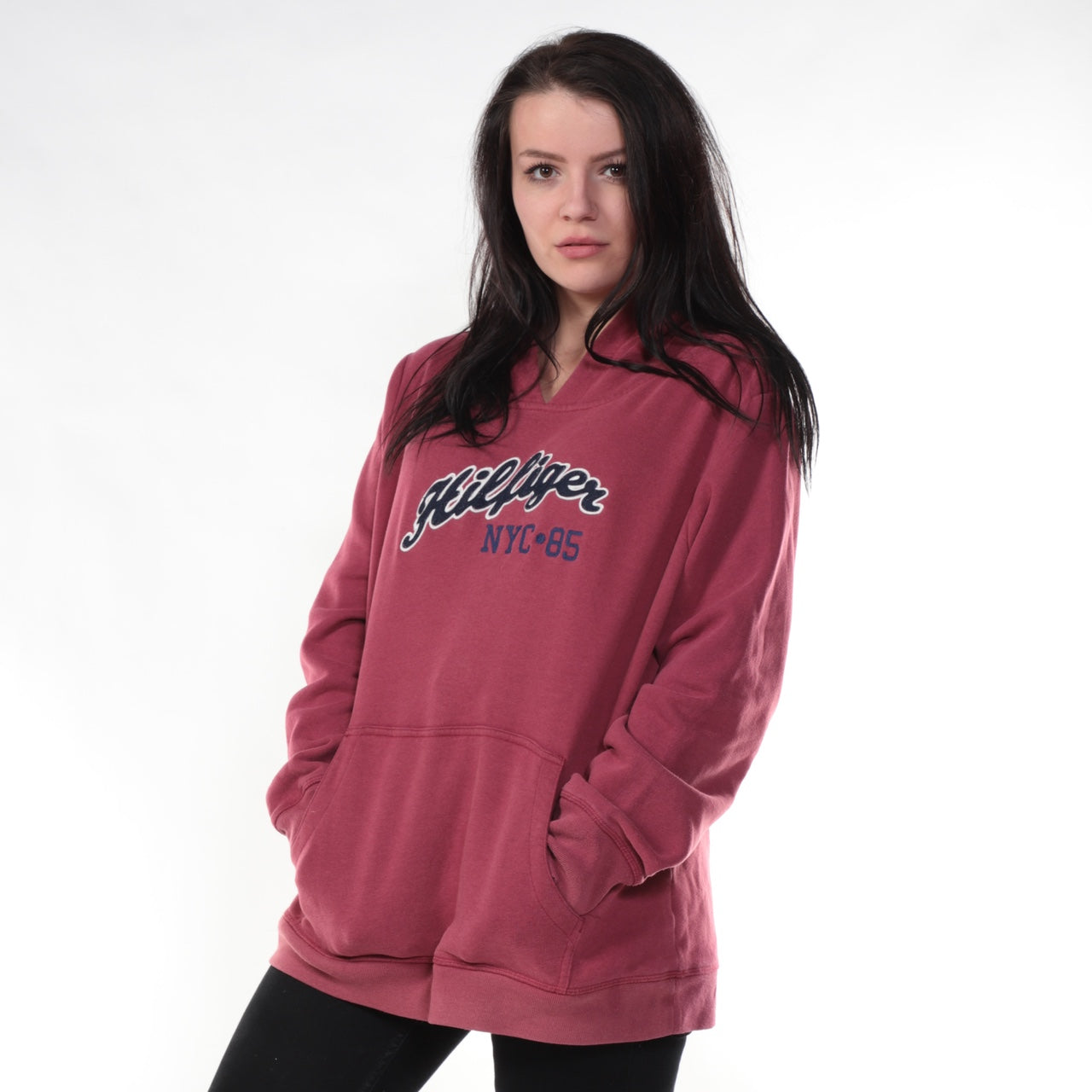 Vintage Tommy Hilfiger Hoodie - 24 Black Vintage